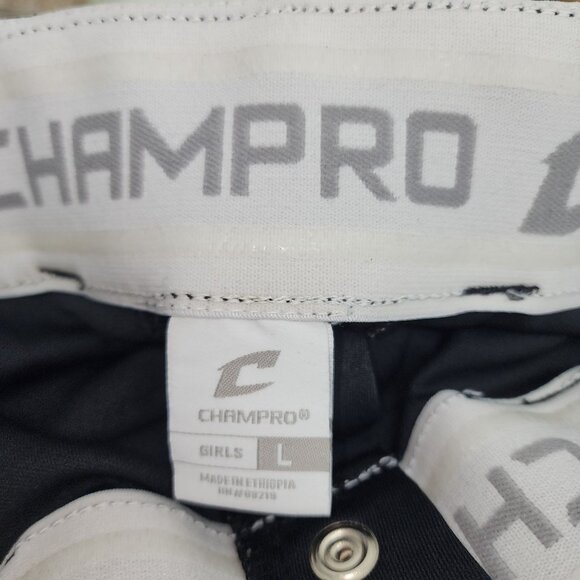 Girls Champro Softball Pants Black with Red Stripe Large Sports Pants GUC - Picture 4 of 5